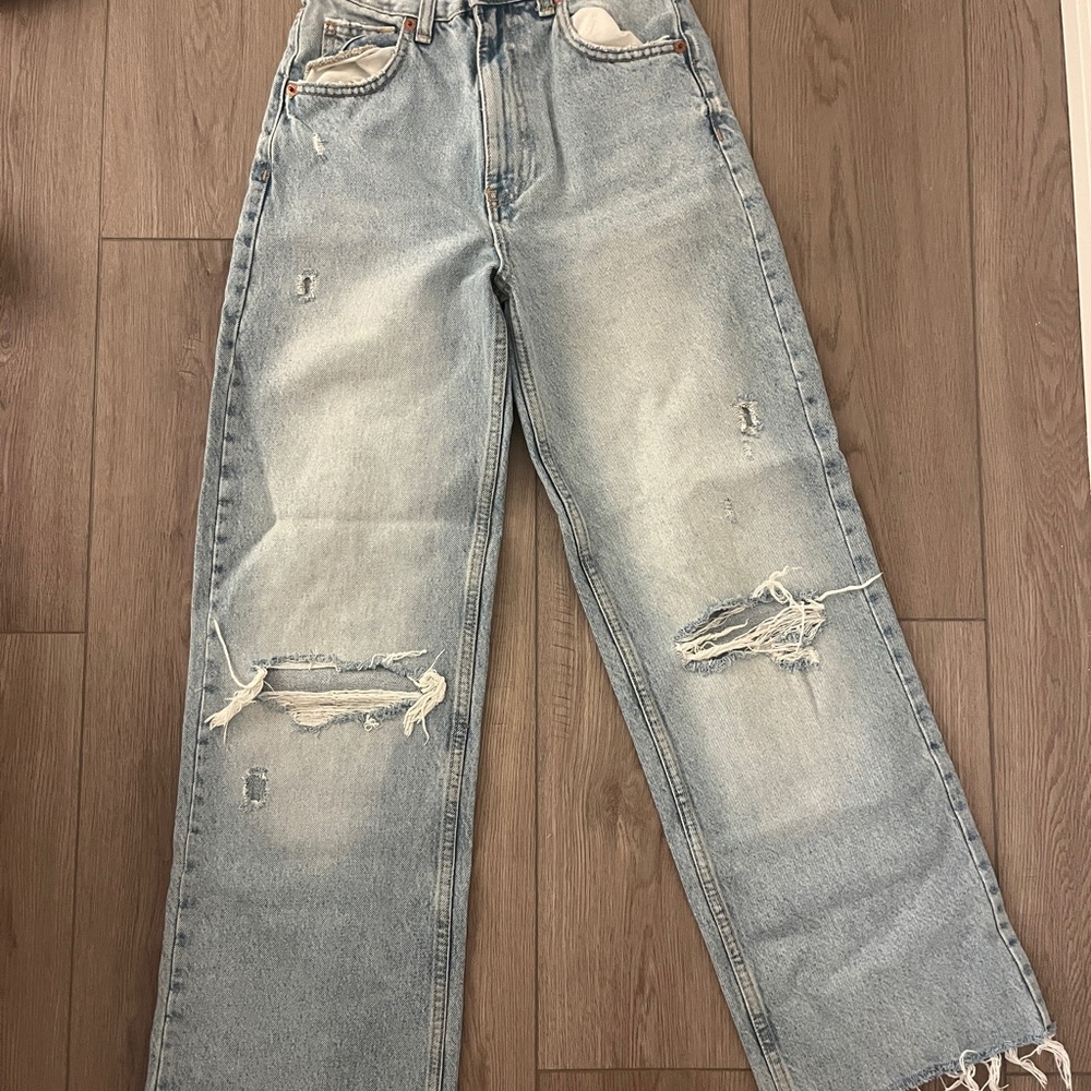 Zara wide leg high rise jeans